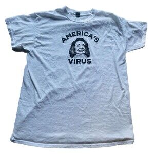 Nancy Pelosi Funny America’s Virus T Shirt White Donald Trump Sz Large